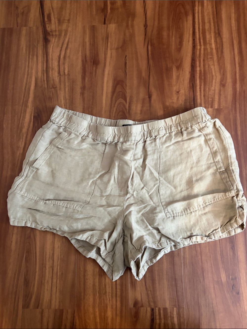 J. Crew Beige High-Waist Linen-Blend Shorts